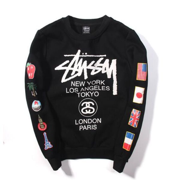 

mens designer hoodies world tour paint colorful splash-ink hip hop sweats couples hoodies printed sweatshirt, Black