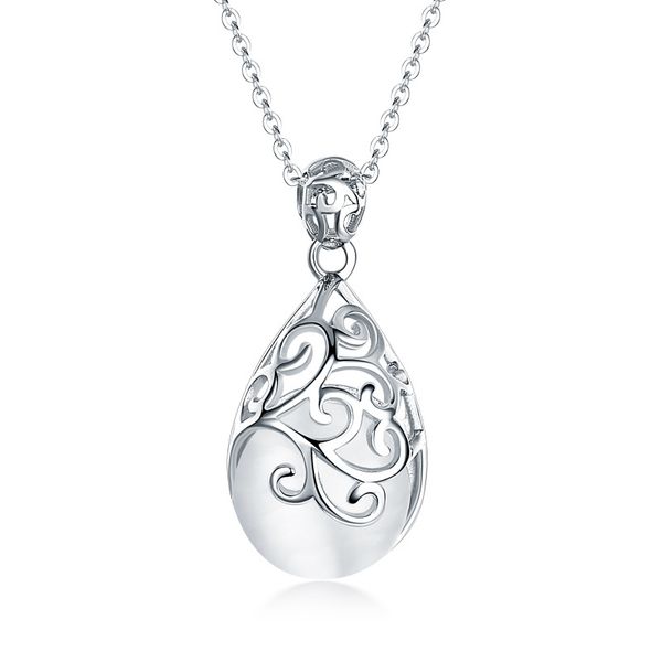 

925 sterling silver tone chain crystal water drop rhinestone petal flower necklace fashion clover necklace woman good quality