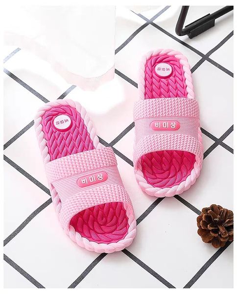 

sandals and slippers female summer indoor bathroom non-slip bath no smelly foot massage home couple slippers male wear k100g, Black
