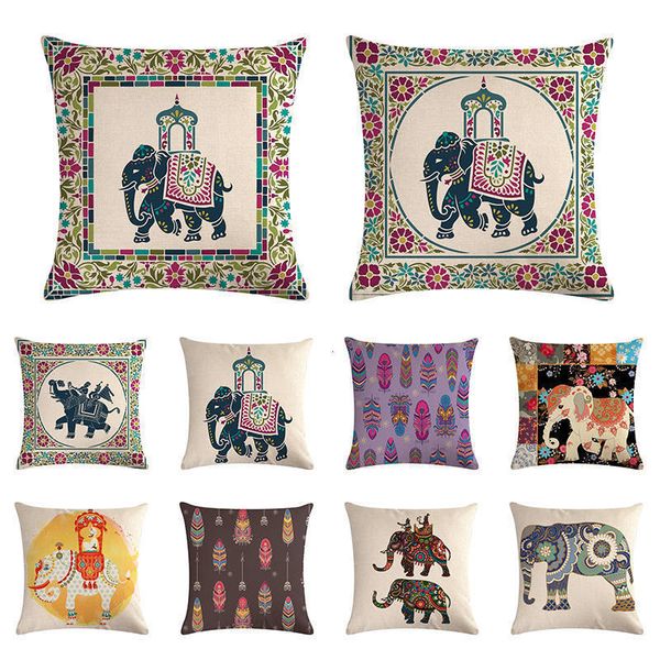 

геометрическая индийский слон mandala статуя розы подушка обложка sunset senic полосатый офис couch украсьте гостиная zy1321