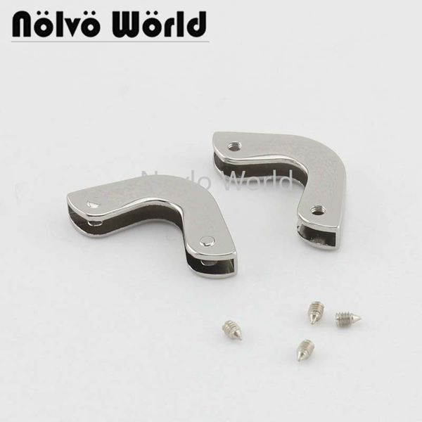 

50-100pcs 20*20mm 4 colors bag purse decoration end clip covering in screw,handbag wallet flap edge tail clasp frane, Black