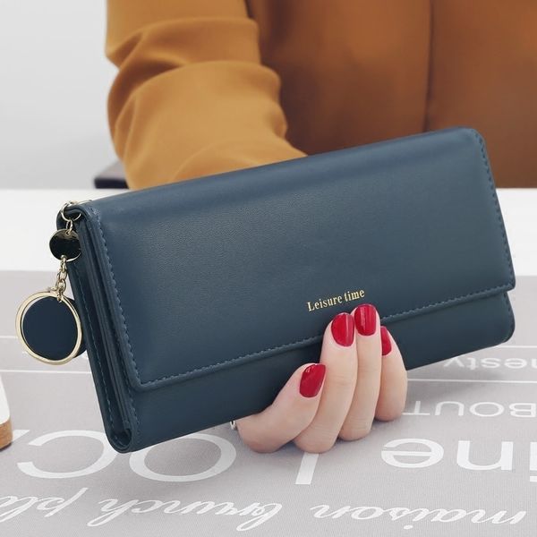 

new fashion women wallets long style multi-functional wallet purse pu leather female clutch card holder, Red;black