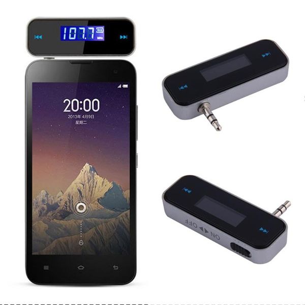 

mini pocket size car 3.5fm transmitter kit music fm with usb cable for mobile phones lcd display car kit for