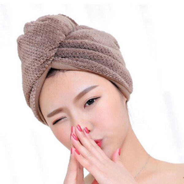

new towel cap good hygroscopicity and breathability microfiber hair turban quickly dry hair hat wrapped towel cap 3 colors