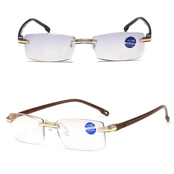 

fashionable ultralight rimless reading glasses women men clear lens anti-blu-ray computer glasses presbyopia reader glasses, Silver