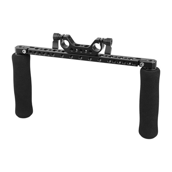

camvate sponge handle grips with cross cheese bar & 15mm dual rod clamp adapter for dslr camera shoulder rig item code: c2253