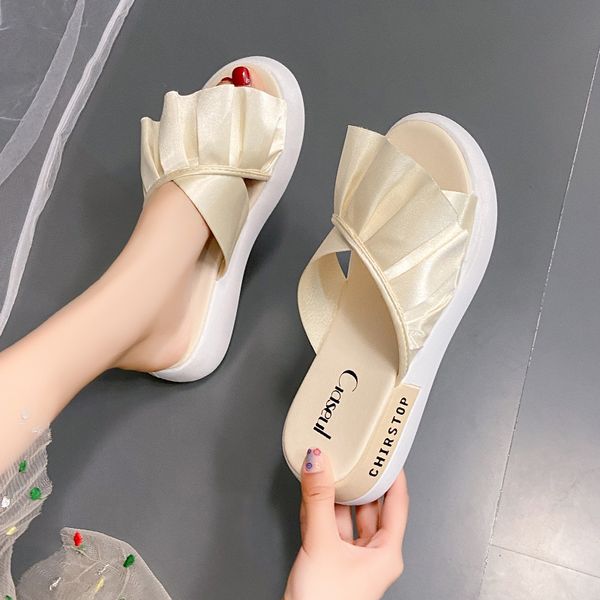 

slippers casual shoes platform low slides slipers women luxury flat soft 2020 summer rubber scandals pu female shoes house, Black
