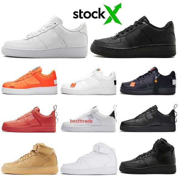

stock x men women running shoes 1 triple black white chaussures one utility red orange mens trainer fashion sports sneakers platform shoes