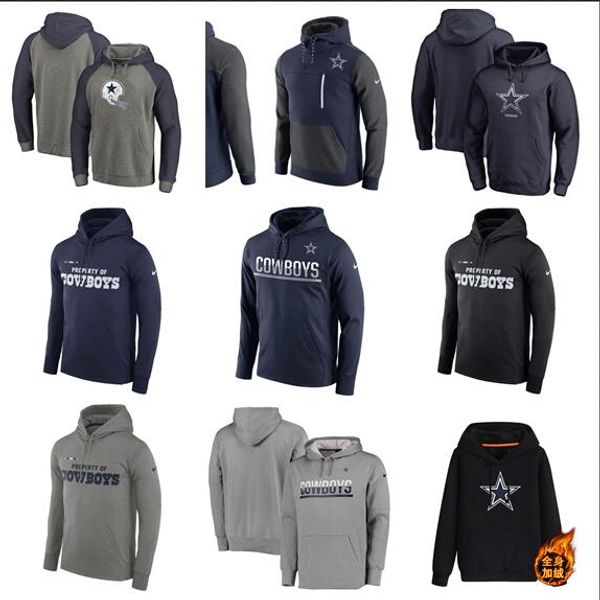 

2019 style cowboys men salute to service sideline therma performance mitchell & ness classic team pullover hoodie 01, Blue;black