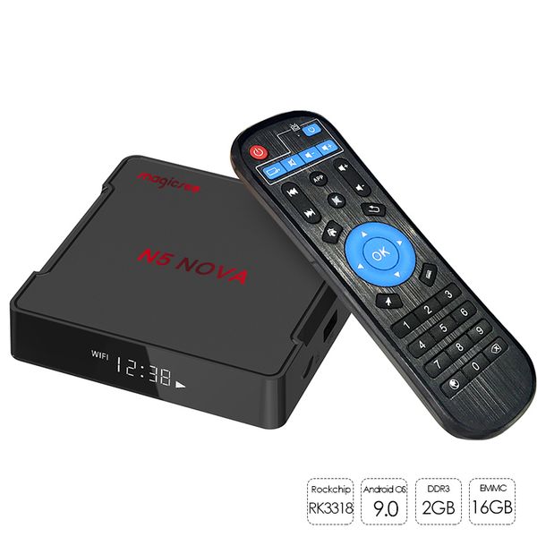 

magicsee n5 nova android 9.0 tv box rk3318 4g 32gb/64gb rom 2.4+5g dual wifi bt4.0 smart set box