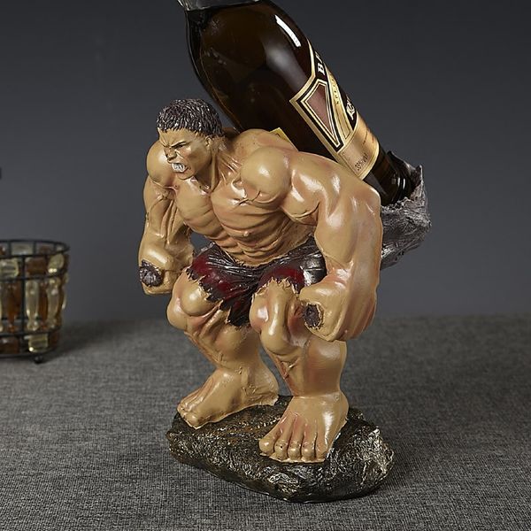 

wacky hulk sculpture red wine stand decorative polyresin giant statue bottle holder drinking barware ornament craft accessories