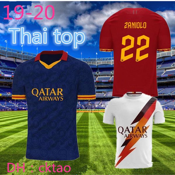 

thai dzeko perotti pastore zaniolo soccer jersey rome 2019 totti jersey 19 20 football shirt de rossi 2020 as maillot de foot roma, Black