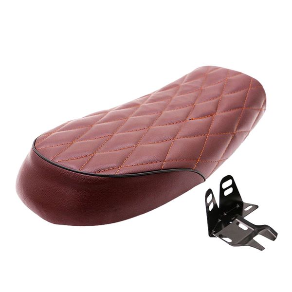 

motorcycle diamond flat brat cafe racer seat brown for honda cb350 500 750