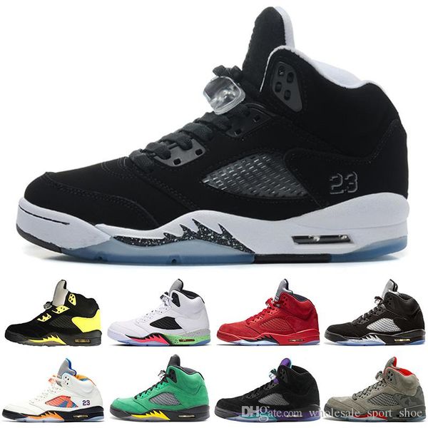 

5 5s international flight black metallic 3m reflect black grape oreo basketball shoes men 5s red suede cdp white cement sneaker, White;red