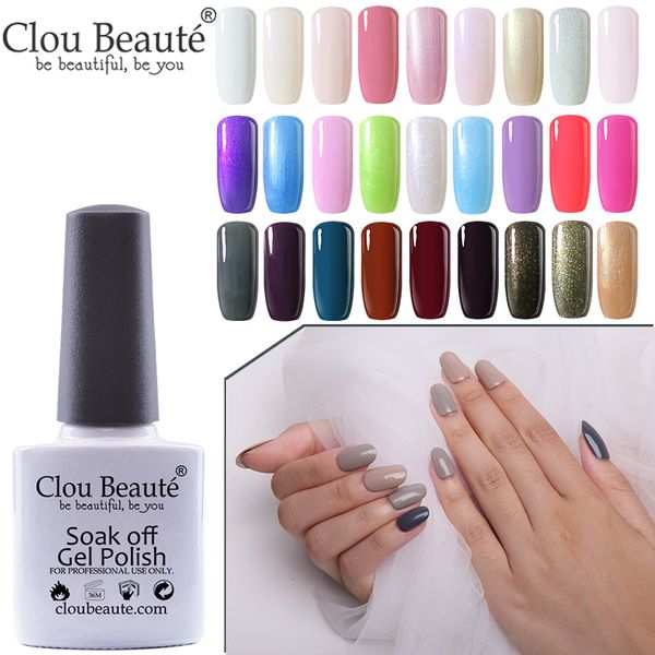 

clou beaute gel nail polish 10 ml 79 colors uv led gel varnish soak off nail art polish lakier hybrydowy, Red;pink