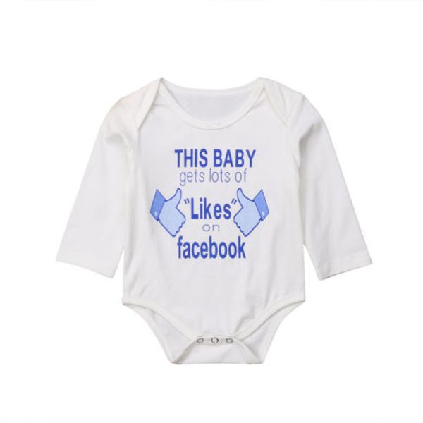 

newborn baby boy girls cotton letter romper jumpsuit suit outfit clothes, Blue