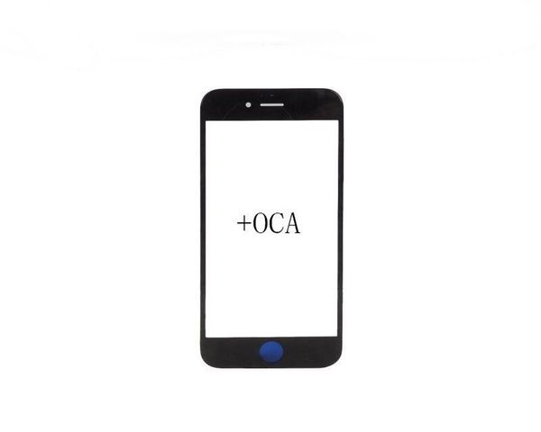 

50pcs 3 in 1 lcd front touch screen glass external lens + oca glue for iphone 6 6s plus 7 plus with bezel frame