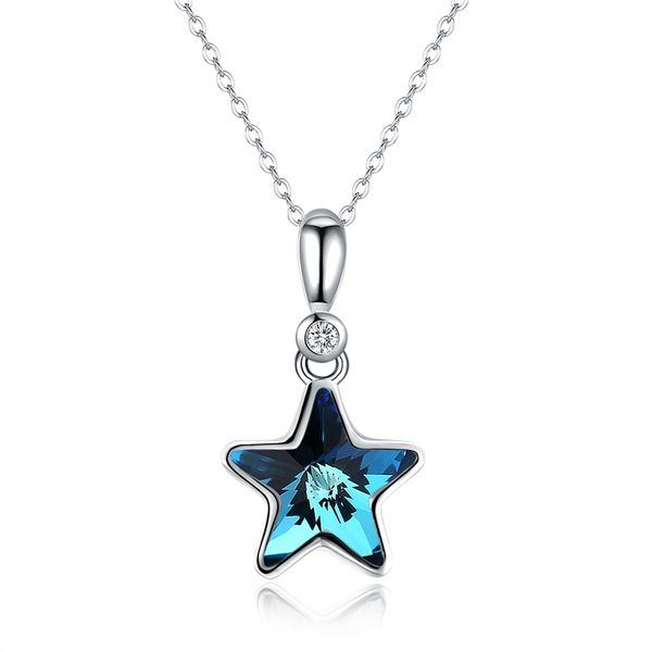 

модные ожерелья кулон звезда кристалл из элементов swarovski star s925 ожерелье прекрасные ювелирные изделия подарок на годовщину potala024, Silver