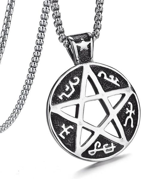 

hexagram pretty necklaces kabbalah hermetic necklace talisman hexagram pentacle of solomon amulet pendant necklace stainless steel necklace, Silver