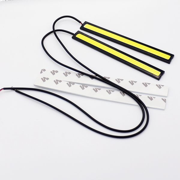 2PCS Wasserdichte COB Streifen Xenon Weiße LED 14CM DRL Nebel Fahren Lampe 12V