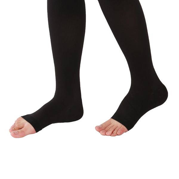 

medical compression pantyhose 30-40 mmhg graduated support stockings for nurses shin splints flight travel varicose veins, Black;white