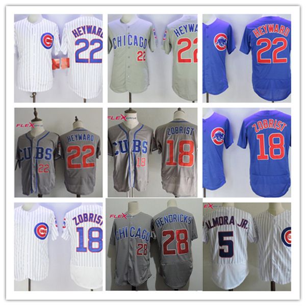 

Mens #22 Jason Heyward jersey stitched White Grey Roayl #5 Albert Almora Jr. #28 Kyle Hendricks #18 Ben Zobrist Jersey S-3XL