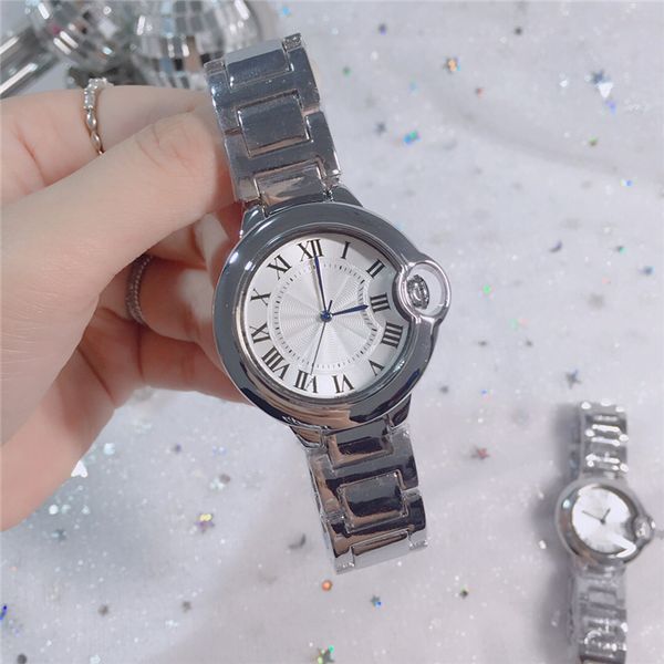 

classic fashion ladies watches women man watch stainless steel bracelet wristwatches brand female clock lovers watch watch, Slivery;brown