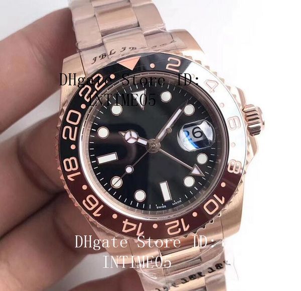 

2018 basel сапфирового стекла часы водонепроницаемых наручных часов керамического ободок gmt 126715 126711 126710 2836 движение автоматическ, Slivery;brown