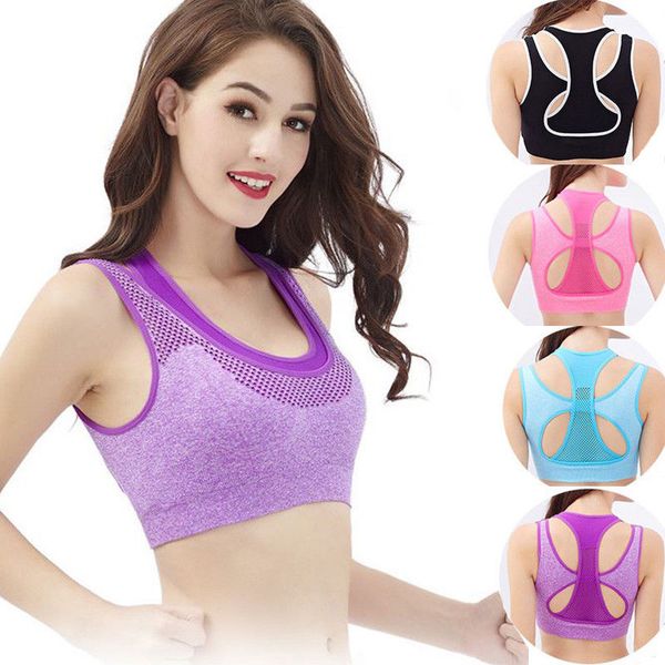 

crop sports bra women fitness gym seamless bra sports shockproof brassiere yoga padded running jogger sport bra push up, White;red