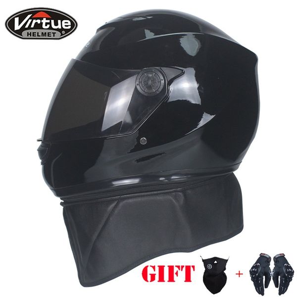 

новый abs мотоциклетный полный зимний шлем casco capacete гонки на мотоциклах каску со съемным шарфом модель virtue-101b