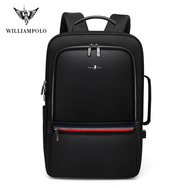 

williampolo17-inch lapbackpack men's fashion casual waterproof backpack with usb charging port men's bag ultra thin