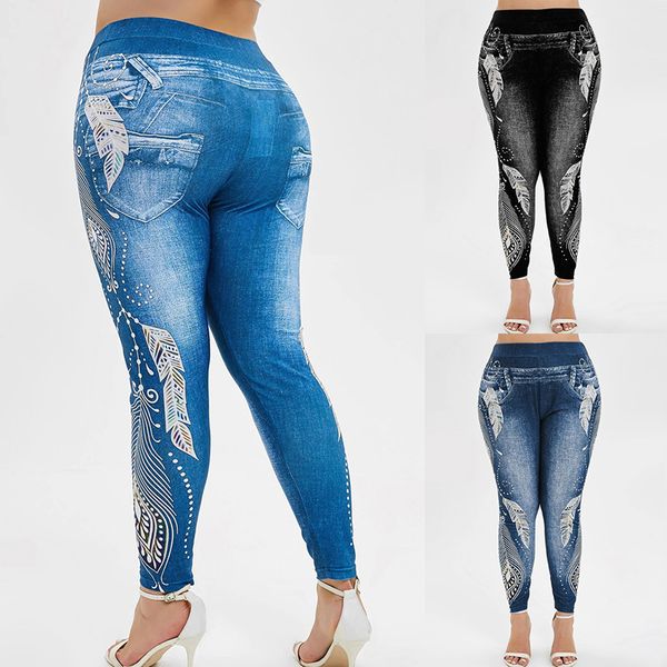 

vertvie plus size s-3xl women high waist yoga pants jeans 3d printed fitness leggings slimming gym sports tights running wear, White;red