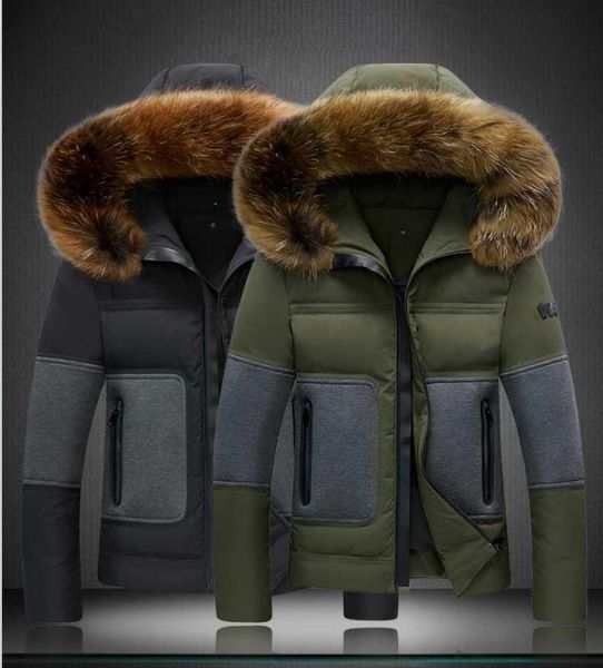 

new fashion brand 2016 men's casual thick short down outwear male slim korea style warmness down jackets, Black