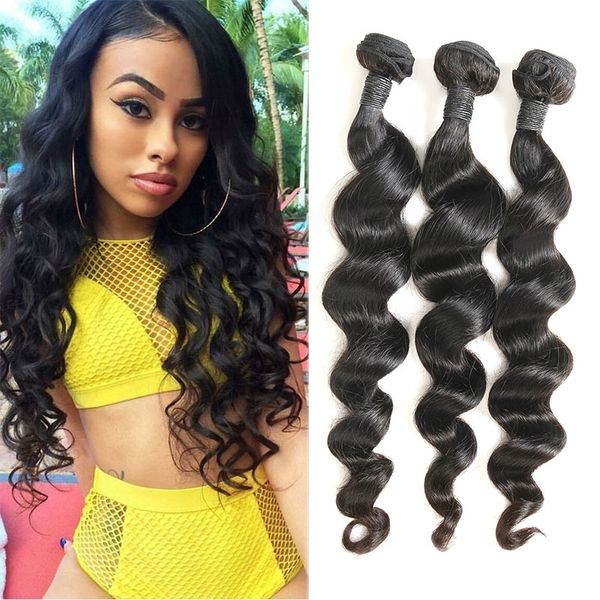 Loose Wave Bundles Brazilian Hair Weave 100 Human Hair Extensions