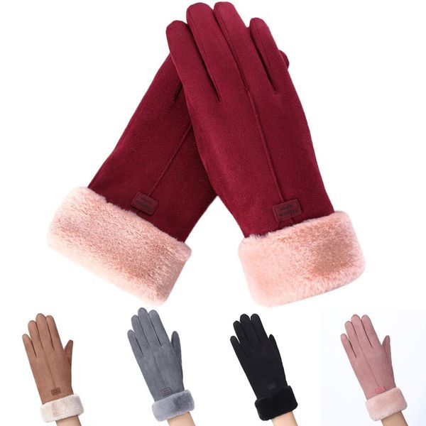 

fashion women gloves winter touch screen solid color outdoor sport keep warm gloves autumn mittens elegant guantes mujer, Blue;gray