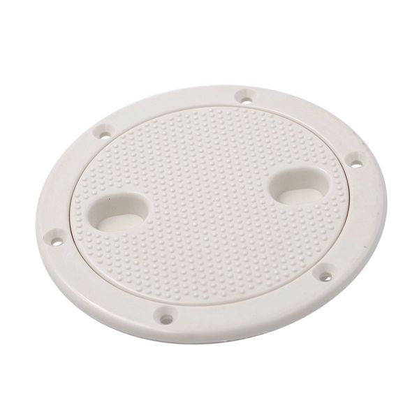 

marine 4 inch round non slip inspection hatch with detachable cover white