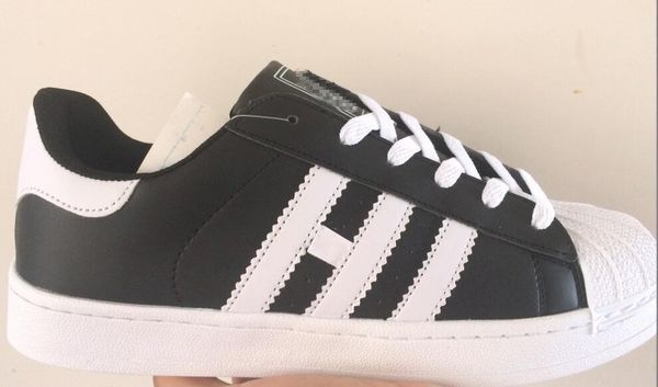 

new spring and autumn fashion men women original superstar super shoes golden skateboarding shoes flat shoes big sizeeur46, Black
