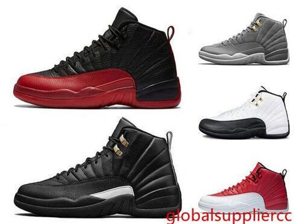 

12 12s mens basketball shoes winterized wntr gym red flu game university blue college navy the master men sports sneakers size 8-13