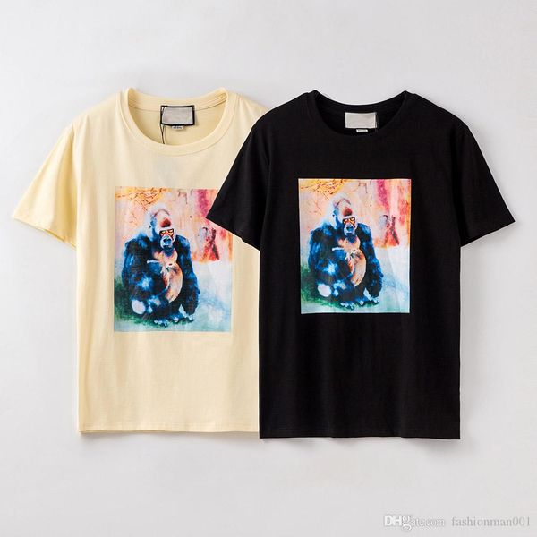 

2020 gguui новая мужская футболка american cute orangutan water dye digital direct printing designer 100% хлопок роскошные мужчины и женщины, White;black