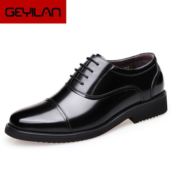 

2018 new mens handmade leather shoes fashion tidal brand lace-up men's leather business shoes for men wedding plus size 48, Black