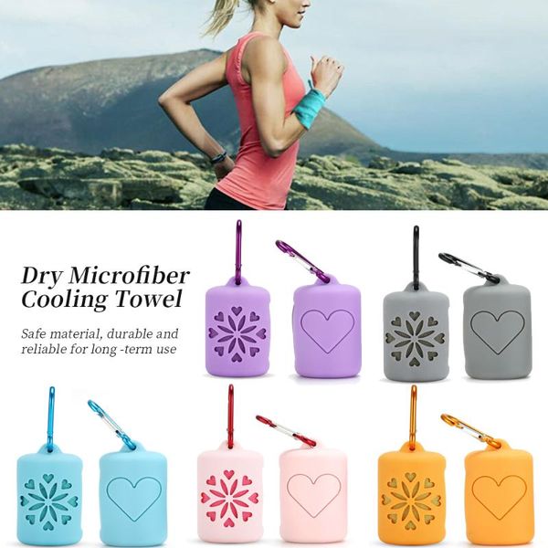 

loozykit 40x40cm portable outdoor sports towel travel yoga gym fitness quick- towels microfiber cooling towel silicone case