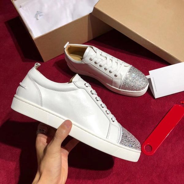 

New de igner neaker black low cut pike flat hoe famou red bottom for men and women leather neaker party fa hion de igner hoe