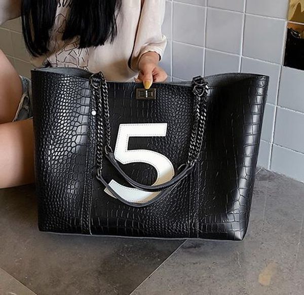 

new alligator pu leather shoulder bags for women luxury handbags messenger bag big tote lady large capacity hand bag/6