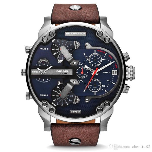 

все работы luxury sport military montres мужские новые оригинальные часы reloj большой циферблат дизельные часы часы dz dz7331 dz7312 dz7315, Slivery;brown