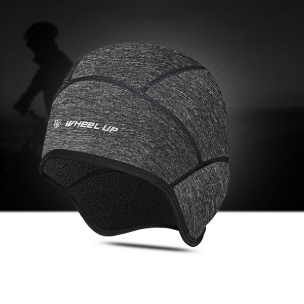 

aolikes outdoor sports cycling cap bicycle bike helmet liner running skiing fleece windproof warm winter caps polyester hat, Black