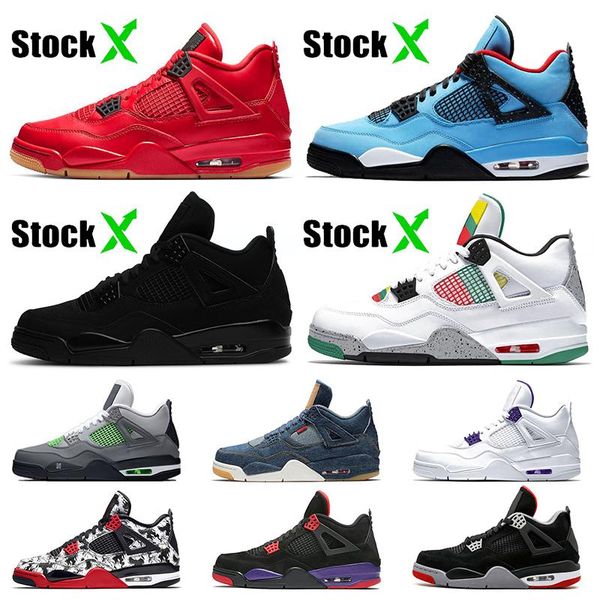 

new what the 4 4s mens basketball shoes bred fiba winter tour yellow stealth oreo cavs white cement mens sneakers us7-13