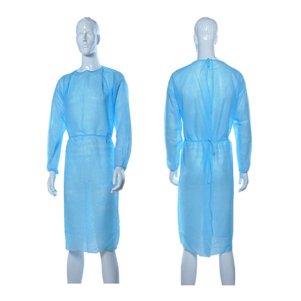 

защитное платье одноразовая защитная изоляция одежда пылезащитный комбинезон для женщин мужчины анти-туман анти-частицы изоляции костюм -hh2