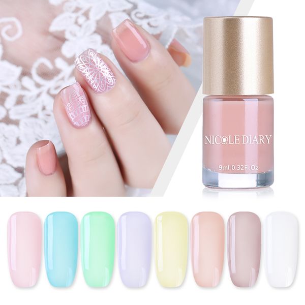 

nicole diary 9ml oil based nail polish translucent jelly nail art varnish polish 8 colors