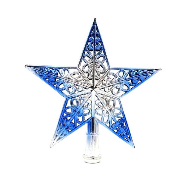 

hollowed-out christmas tree sparkle star glittering hanging xmas tree er decoration ornaments home decor (silvery blue