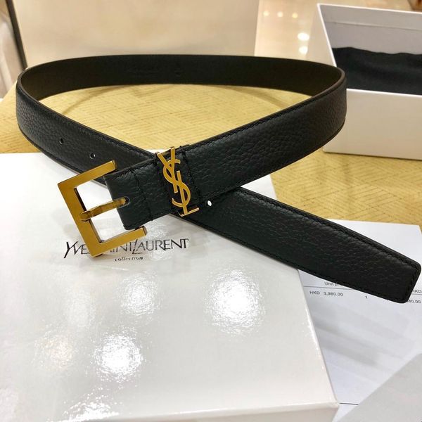 

new style luxury genuine leather belt for men and women fashion smooth pin buckle plaid belt designers belt cowhide jeans girdl, Black;brown